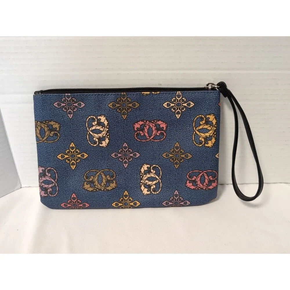 SHARIF  Double Leopard Print Clutch Wristlet Rare Style NWOT